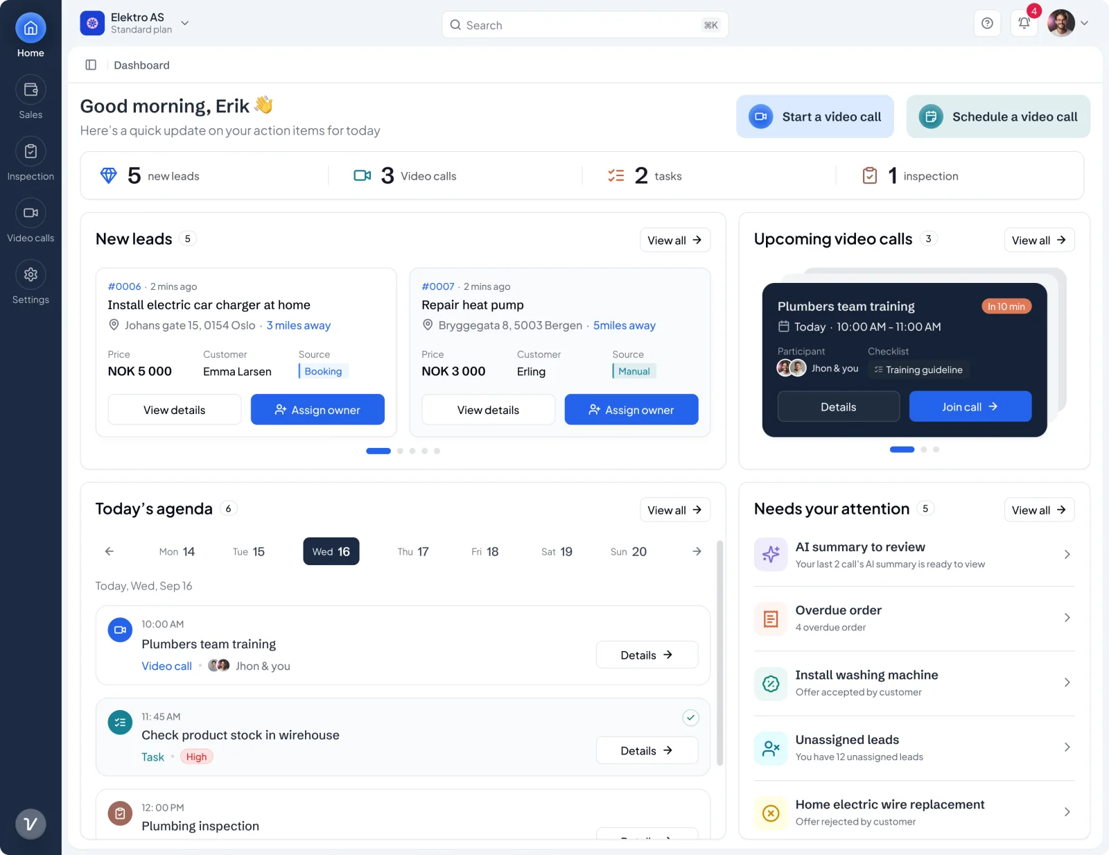 Vadio dashboard